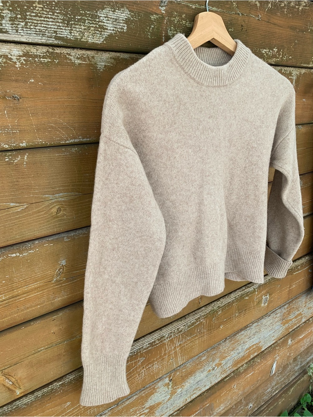 Frank&Oak 50% Yak 50% Merino Wool Beige Crewneck Sweater Size XS
